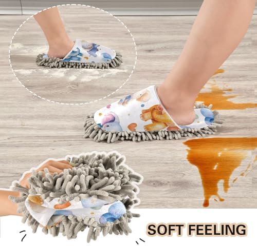 Natural Elephant Microfiber Mop Slipper for Men Women