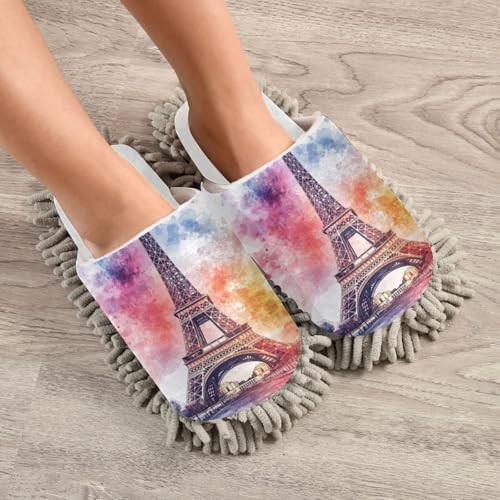 Burbuja Eiffel Tower Mop Slippers - Washable Eco-Friendly