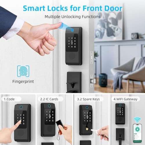 Secure Front Door Lock Set with Smart Features