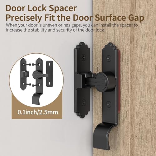 Sturdy Barn Door Lock with Handle Black