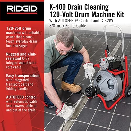 Ridgid K-400 Drain Cleaning Kit - Professional-Grade