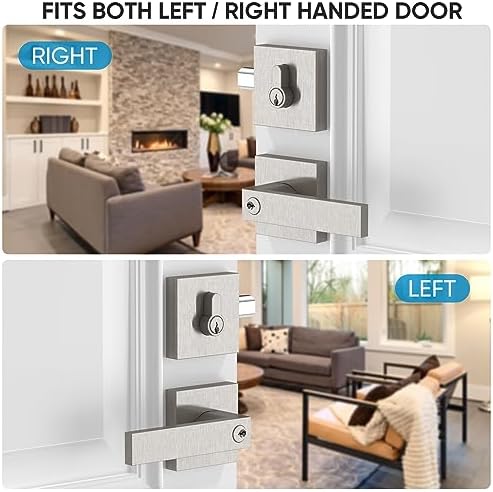 Premium Heavy-Duty Door Handle Set with Reversible Lever