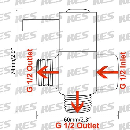 KES Solid Brass Shower Arm Diverter Valve