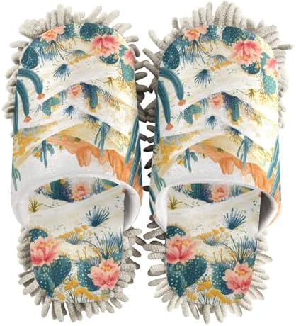 Silhouette Flower Washable Mop Slippers
