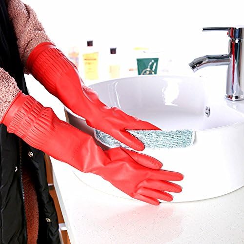 Vivid YSLON Waterproof Rubber Gloves for Kitchen Dishwashing Reusable