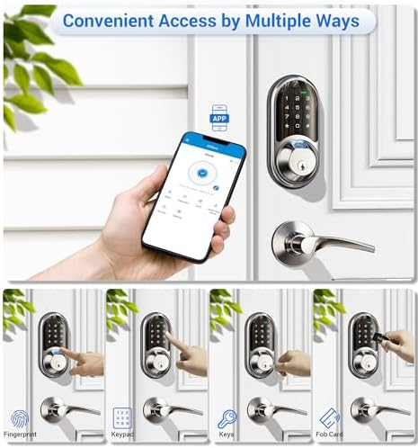 Veise Smart Door Lock Set with fingerprint keyless entry and app control