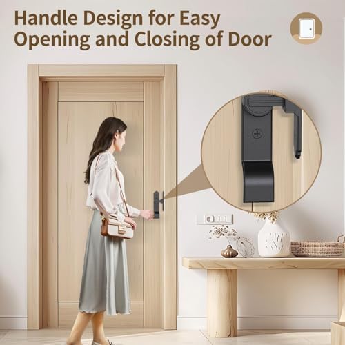 Sturdy Barn Door Lock with Handle Black