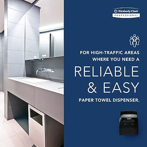 Sanitouch Hard Roll Paper Towel Dispenser Hands-Free Pull Dispensing SmokeBlack