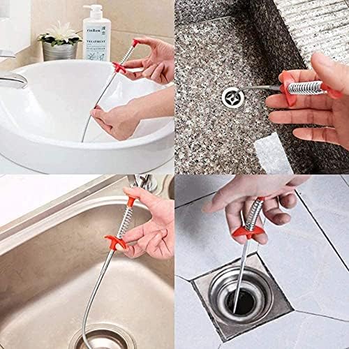 BAREPEPE Hair Catching Spring Drain Tool for Sinks Clogged Pipes