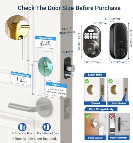 Veise Keyless Entry Door Lock Matte Black