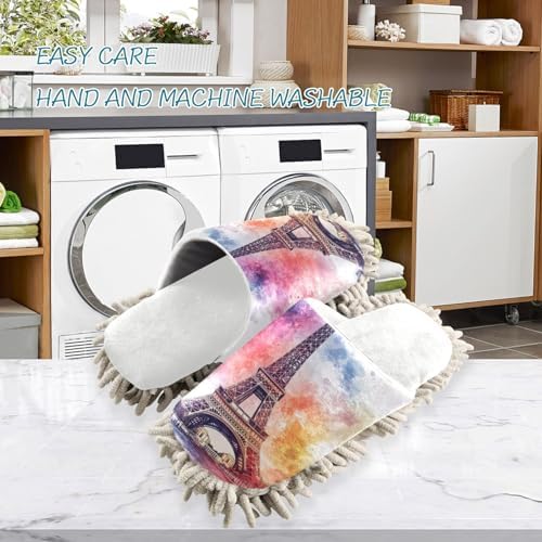 Burbuja Eiffel Tower Mop Slippers - Washable Eco-Friendly