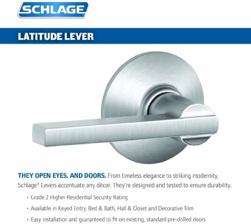 SCHLAGE Latitude CollectionPrivacy Lever Satin Chrome elevate your door security and style
