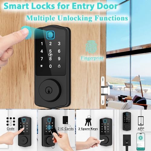 Secure Convenient Front Door Lock with Alexa Voice Control Bluetooth