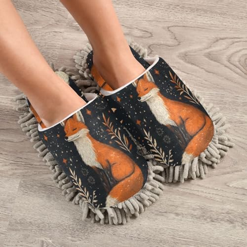 Magic Fox Microfiber Non-Slip Slippers for Mop Washable Men WOMEN