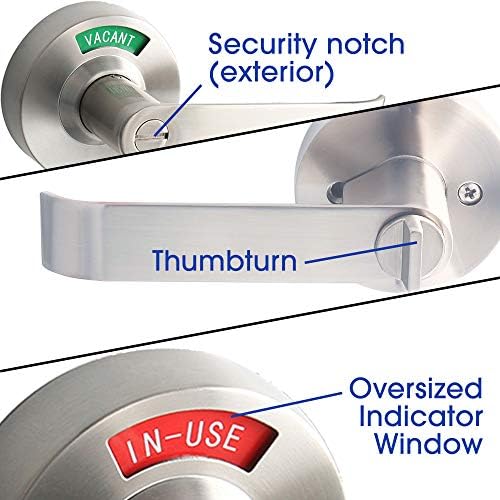 Bathroom Privacy Lever Lock with Illuminated Door Indicator for Restrooms