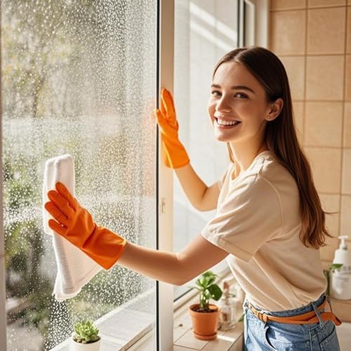 3 Pairs 13 Latex Free Nitrile Gloves OrangePinkRed