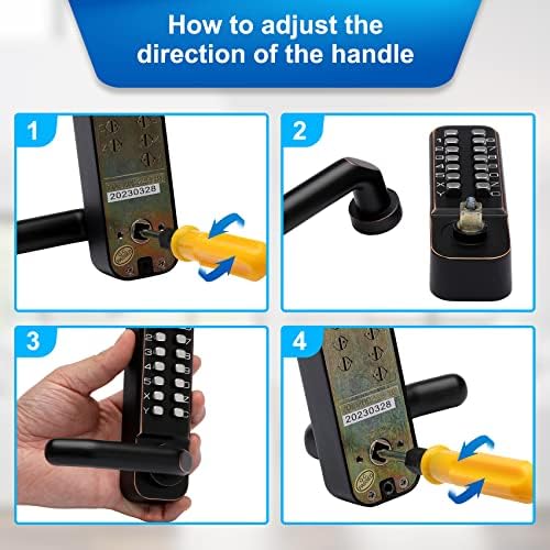 Double Sided Keyless Door Lock with Adjustment