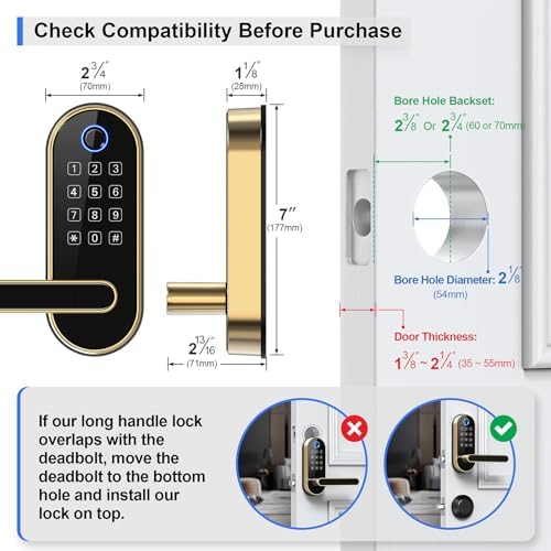 Keyless-Entry Keypad Fingerprint Smart Lock