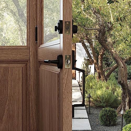 5-Inch Deadlatch Deadbolt Combo Fits Standard Entry Knobset - Polished Brass