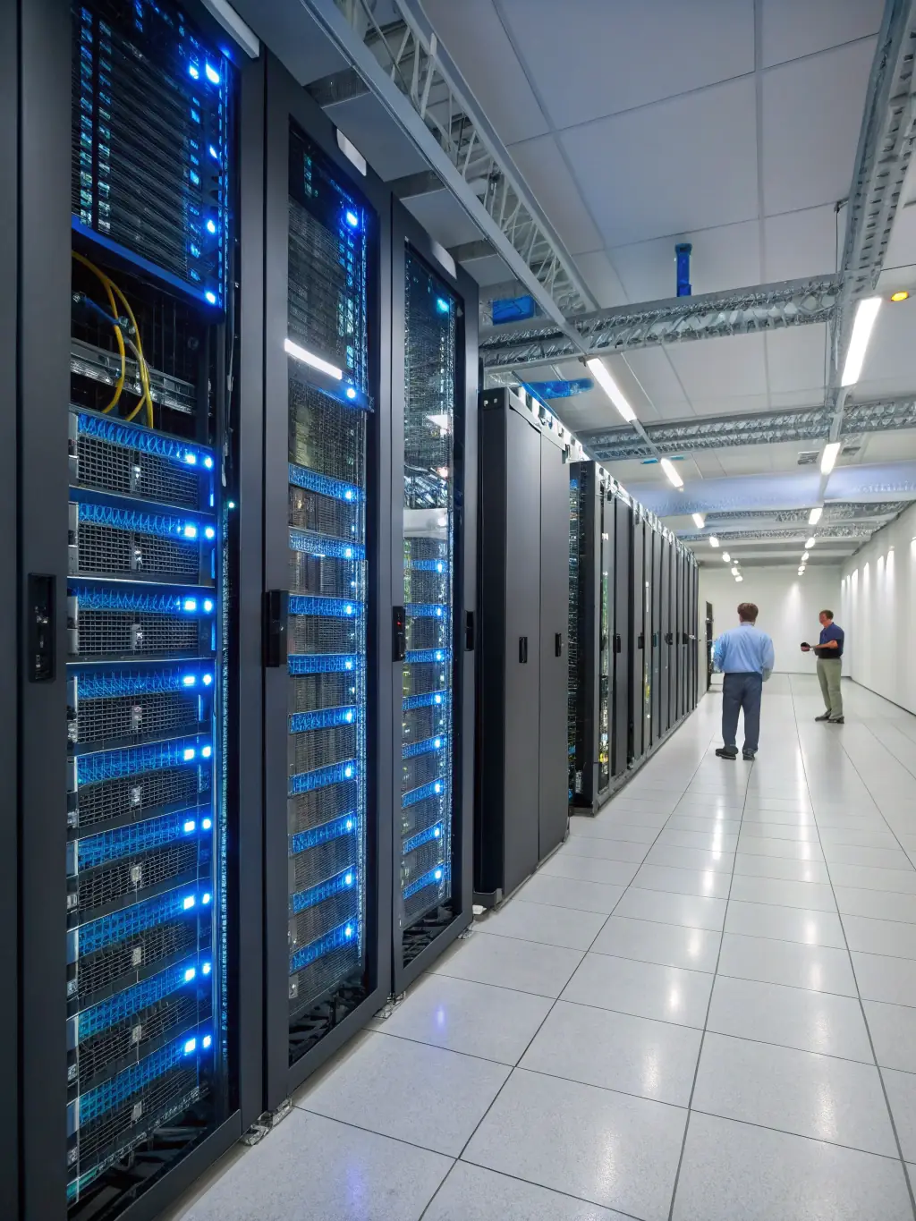 An image depicting cloud computing with servers and data analytics, illustrating Daymoon's Cloud Optimization service.